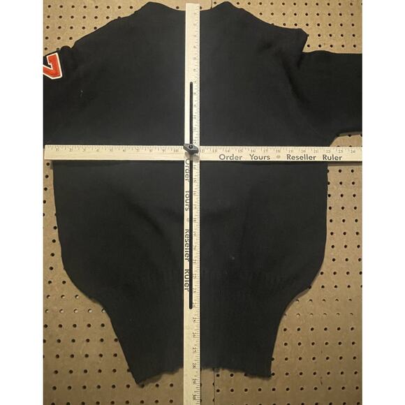 VTG Rutgers Sweater Mens Large Black Letterman Stylized Sportswear Player USA - Picture 8 of 11